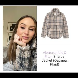 Sherpa half zipped elevated trim sweatshirt